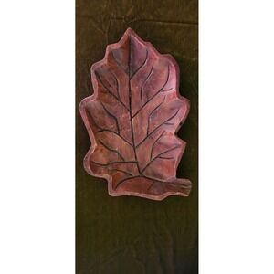 Decorative Wood Carved Leaf Plate
